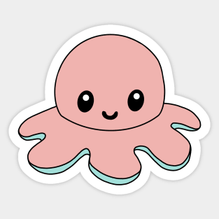 Pink Happy Octopus Sticker